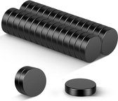 Neodymium magneten, zwarte, sterke magneten, 10 x 3 mm, 30 stuks extra sterke mini-magneten voor whiteboards, koelkast, handwerk, magneetbord en doe-het-zelfprojecten