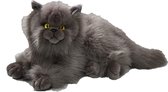Carl Dick Knuffeldier Perzische kat/poes - grijs - zachte pluche - kwaliteit knuffels - 30 cm - katten/poezen