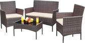 Brivia Loungeset tuinmeubels - 4 delig - Rotan - Tuin meubel - Tuin set - 4 persoons - Loungeset