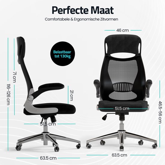 GAME HERO® Office G3 Ergonomische Bureaustoel - Bureaustoel voor Volwassenen - 130KG - Zwart