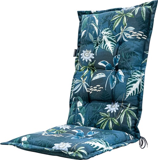 Madison - Coussin de chaise de jardin dossier haut 123x50 - Blauw - Blue Mauel - 2 Pièces