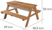 Gratyfied - Tuinset kinderen - Tuinstoel kinderen - Tuintafel kinderen - Kindertafel buiten - ‎95,61 x 48,79 x 15,7 cm - 9,5 kg - Bruin