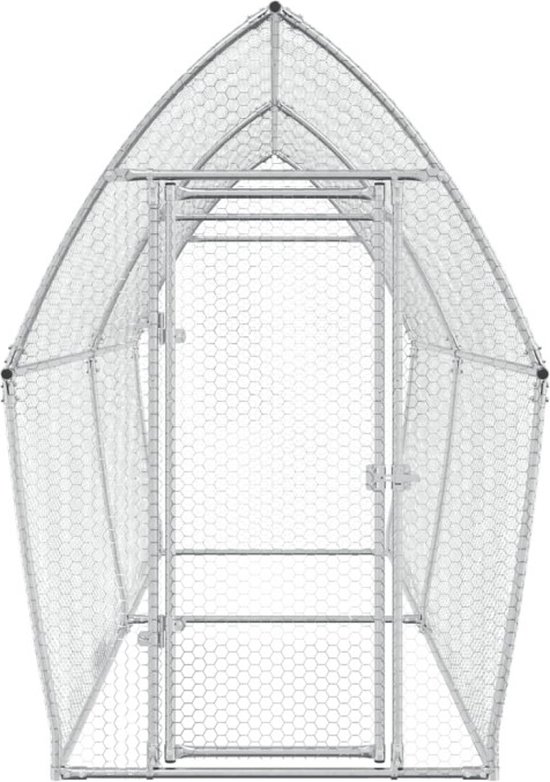 Vidaxl -kippenhok -zilver -400 X 105 X 91 Cm -staal