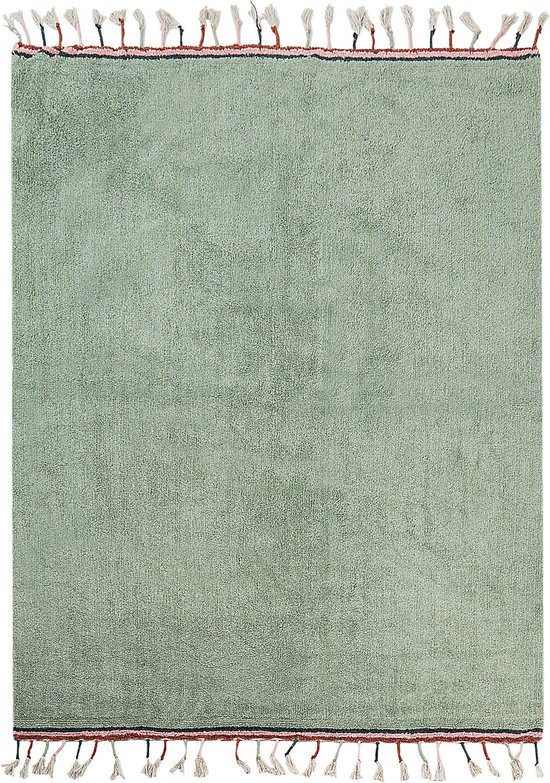 CAPARLI - Vloerkleed - Groen - 140 x 200 cm - Katoen
