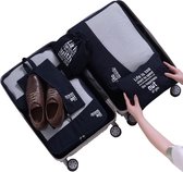 Packing Cubes Set van 6, kledingtassen, kofferorganizer voor vakantie en reizen, kubussen, opbergsysteem (middernachtblauw)
