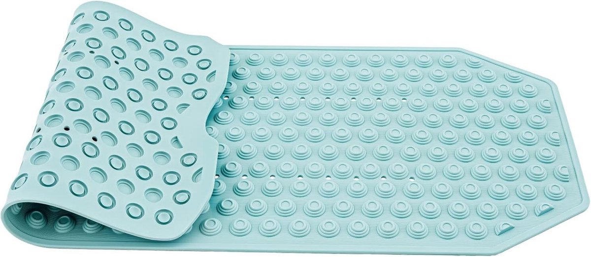 Badmat, antislip, 40 x 103 cm, wasmachinebestendig, natuurlijk rubberen antislipmat, badinleg of douche, BPA-vrij, schimmelbestendig