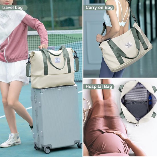Sac de voyage, sac de week-end pour femme, bagage à main d'avion avec housse de