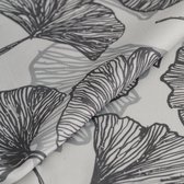 Tafelkleed Stems, 110 x 160 cm, afwasbaar, modern bloemenpatroon, grijs