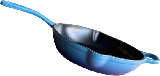 Koekenpan Gietijzeren Geëmailleerd LITINA 26 Cm - Multifunctionele Pan Voor Vlees Groenten Koekenpan Gietijzeren Geëmailleerd LITINA 26 Cm - Multifunctionele Pan Voor Vlees Groenten