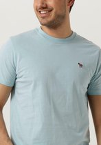 Paul Smith Mens Slim Fit Ss Tshirt Zebra Badge Polo's & T-shirts Heren - Polo shirt - Lichtblauw - Maat S