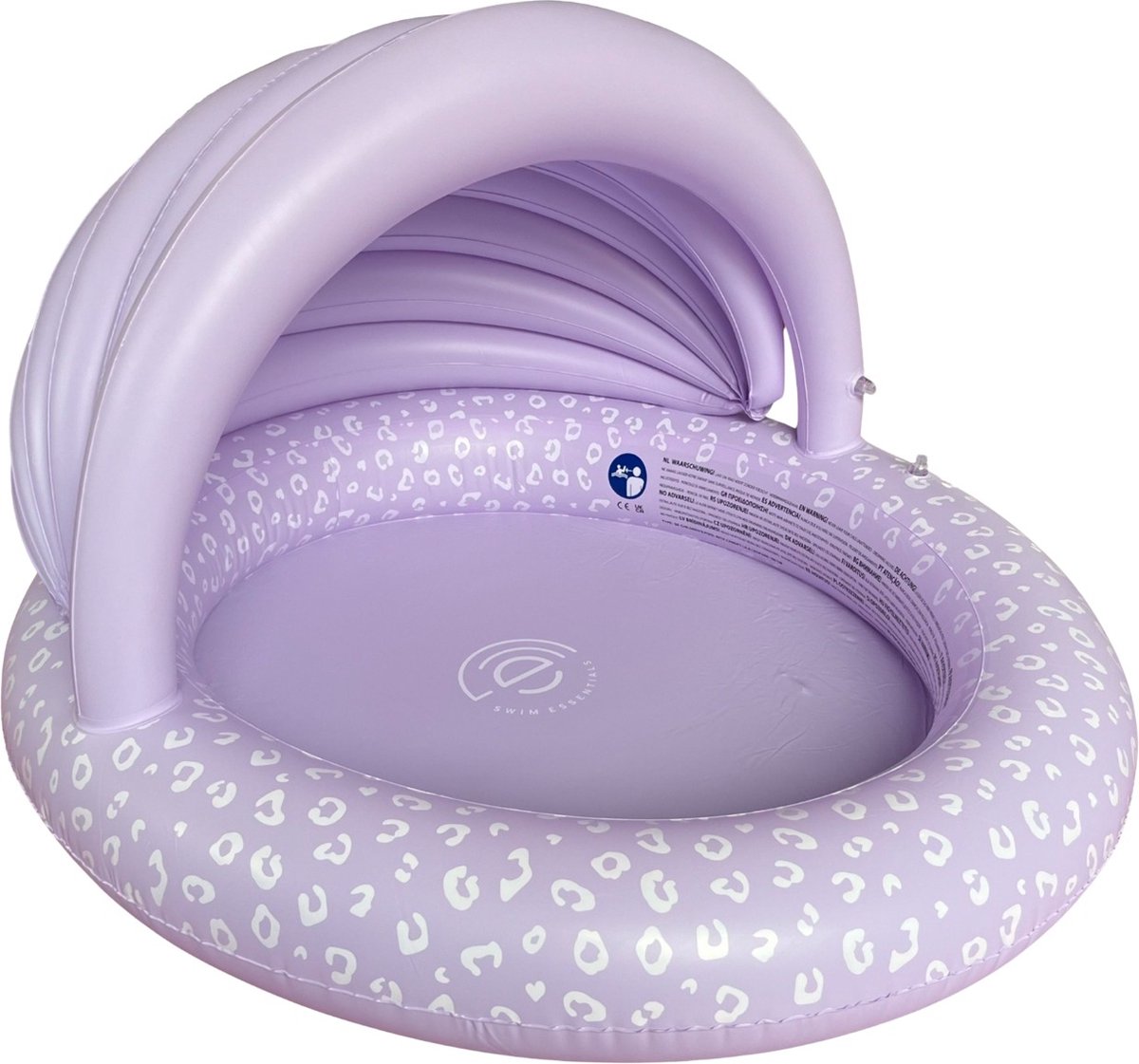 Swim Essentials 100cm Lila Luipaard Kinder Zwembad met luifel
