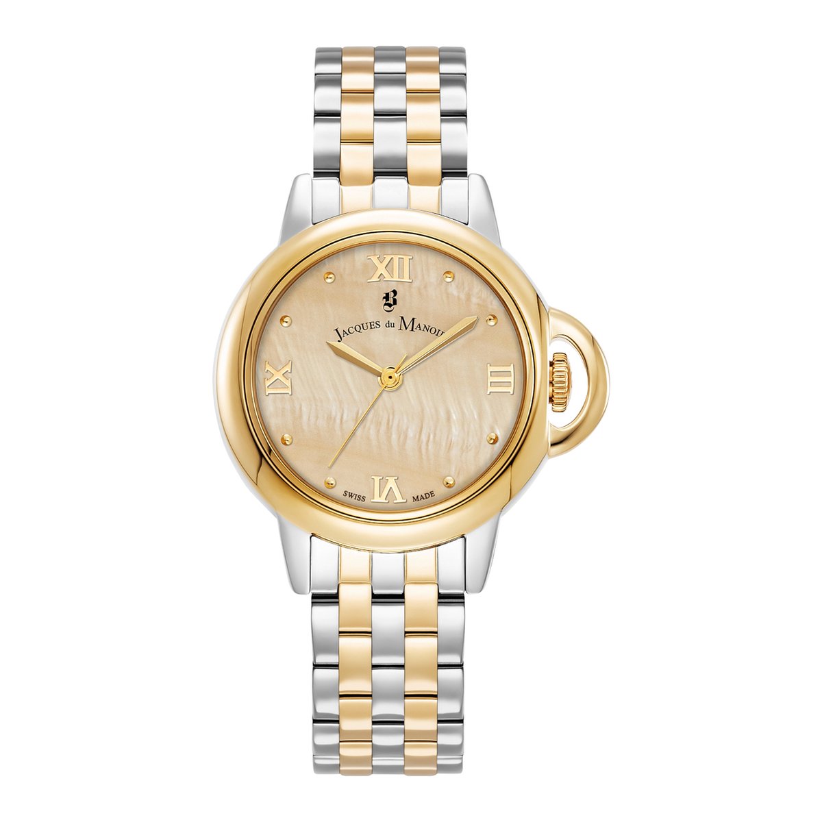 Jacques de Monoir Horloge JWL02502 Staal Bi-color met Gouden Wijzerplaat 32mm