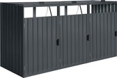 AXI Owen metalen Containerombouw Antraciet - Kliko ombouw voor 3 afvalcontainers – Max. 240L – Goede ventilatie