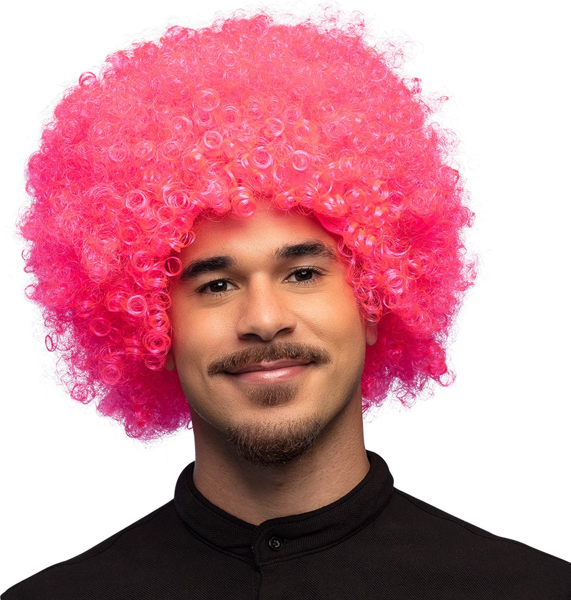 Boland - Pruik Groove roze Roze - Afro - Kort - Unisex - Danser/danseres - 70's, 80's & 90's - Disco — afbeelding 3
