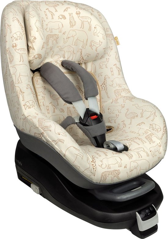 Autostoelhoes Geschikt voor Maxi Cosi Pearl - Maxi Cosi Hoes Groep 0-1 - Zacht Katoen - Perfecte Pasvorm - Safari