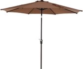 Parasol, diameter 270 cm, parasol balkon met kantel- en zwengeldrukknop, 8 baleinen, tuinparasol, terrasparasol voor gazon, terras, achtertuin, zwembad, UV-bescherming 50+ (koffiebruin)