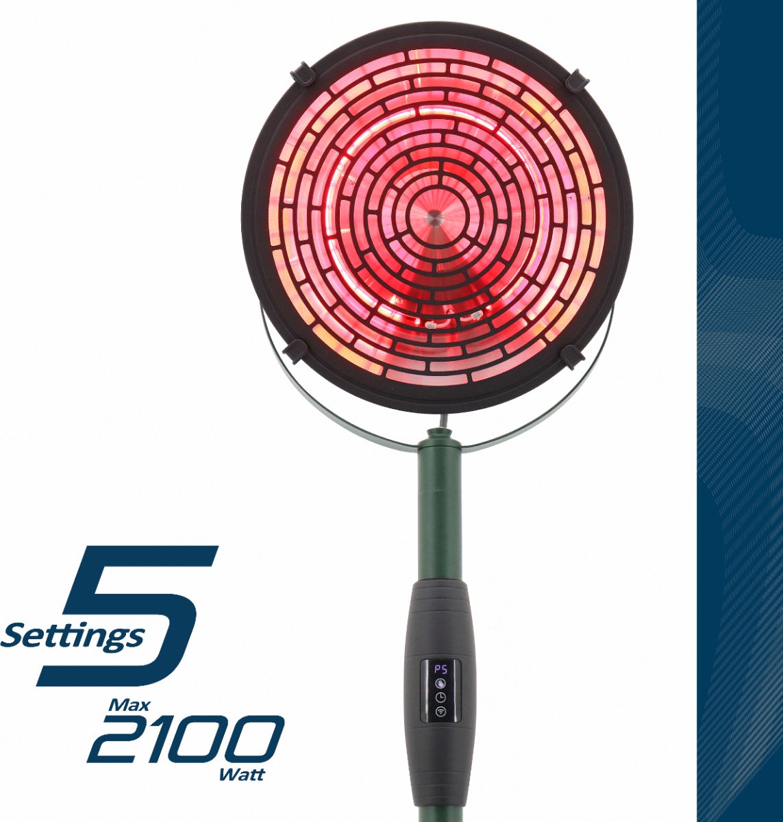 Sunred Indus Ultra 2100 W - Chauffage de terrasse sur pied - Vert