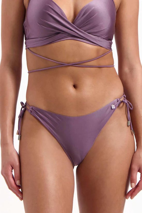 Beachlife bas de bikini nœud avec texture violet taille 38