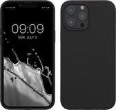 kwmobile telefoonhoesje geschikt voor Apple iPhone 13 Pro Max - Hoesje met siliconen coating - Smartphone case in mat zwart