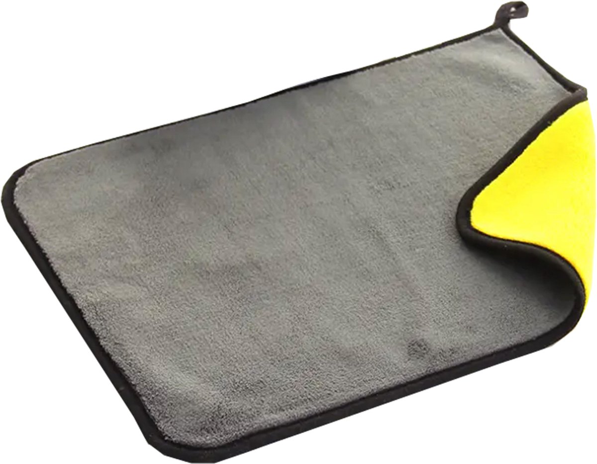 Goedkoopste Eurocatch Microvezeldoek - Car Drying Towel - Grijs/Geel 60x90cm - Droogdoek - Auto wassen - Krasvrij