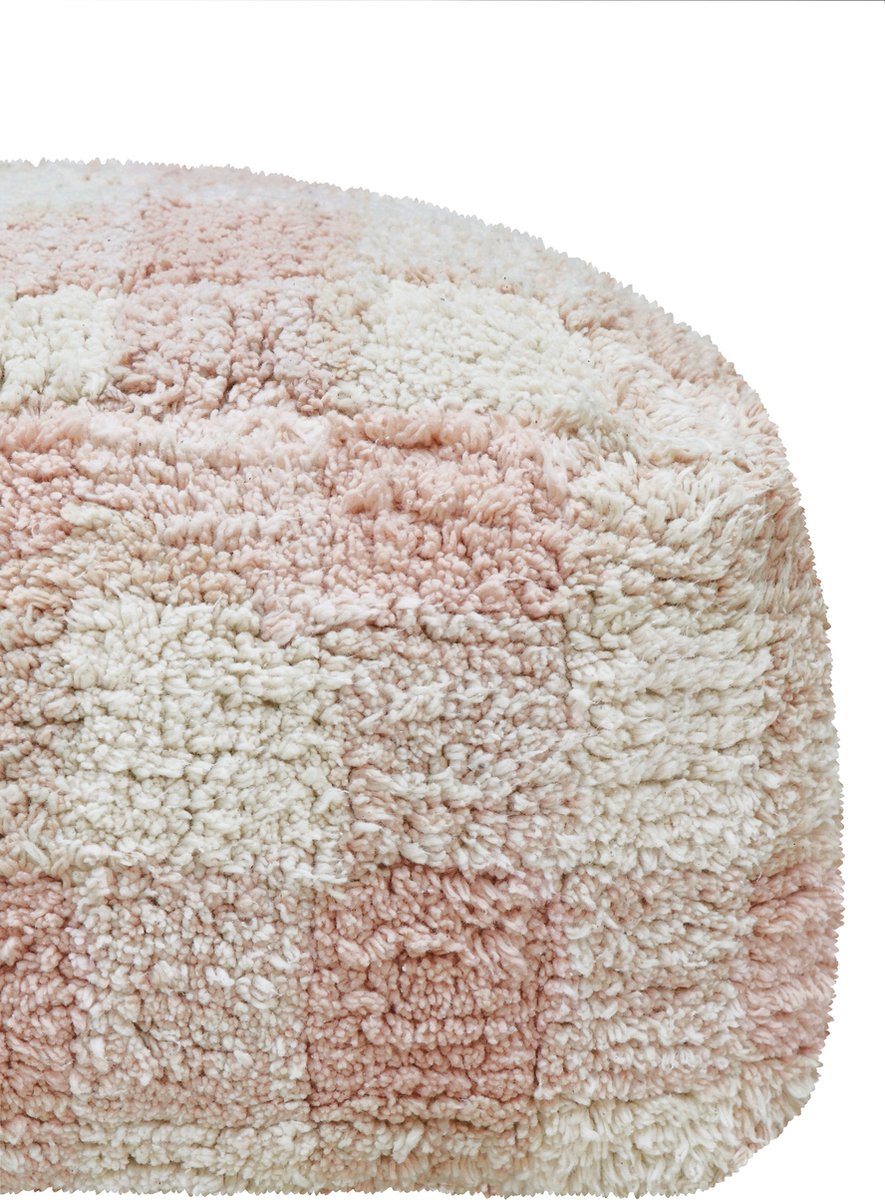 Lorena Canals Wasbare poef - Vichy Rose - 20x40x40cm
