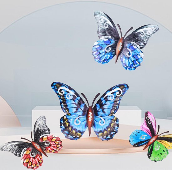 Metalen wanddecoratie Butterflies of Nature te koop