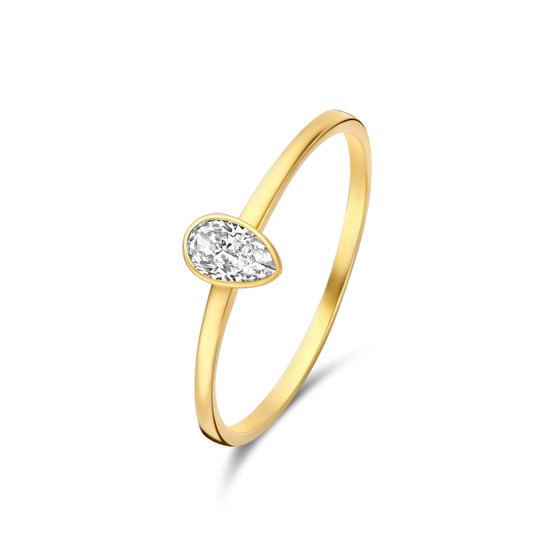 Isabel Bernard Baguette Genevieve 14 karaat gouden ring - GoudkleurigWit