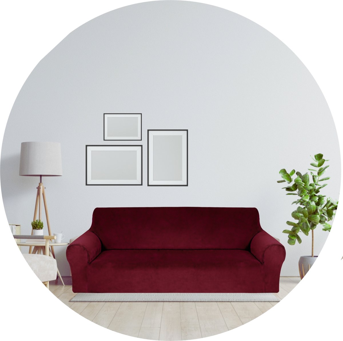 Hilvard - Bankhoes Stretch 4 zitsbanken - Zetelhoes - Bankbeschermer - Sofa Cover - Zetelbeschermer Huisdieren - Bank hoes - Wasbaar - Rood Bordeaux