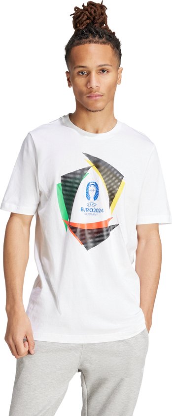 adidas Performance UEFA EURO24™ Official Emblem Ball T-shirt - Heren - Wit- 2XL