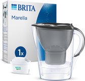 BRITA Marella Cool Waterfilterkan met 1 stuk MAXTRA PRO ALL-IN-1 Filterpatroon - 2,4L - Grijs - (SIOC) Duurzaam verpakt voor minder afval | Optimaal Hydrateren met Brita Maxtra Filter voor Brita Waterfilterkan