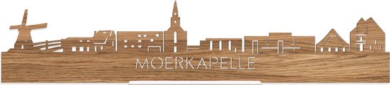 Standing Skyline Moerkapelle Eikenhout - 60 cm - Woondecoratie design - Decoratie om neer te zetten en om op te hangen - Meer steden beschikbaar - Cadeau voor hem - Cadeau voor haar - Jubileum - Verjaardag - Housewarming - Interieur - WoodWideCities