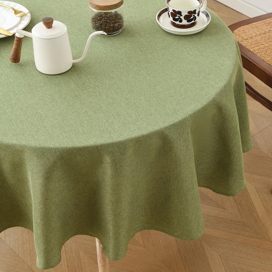 Kunstleer tafelkleed rond, waterdicht en oliebestendig decoratief tafelkleed, afveegbaar, hittebestendig tafelbeschermer, lederen tafelmat voor ronde eetkamertafels, (maat: 100 cm, kleur: bruin