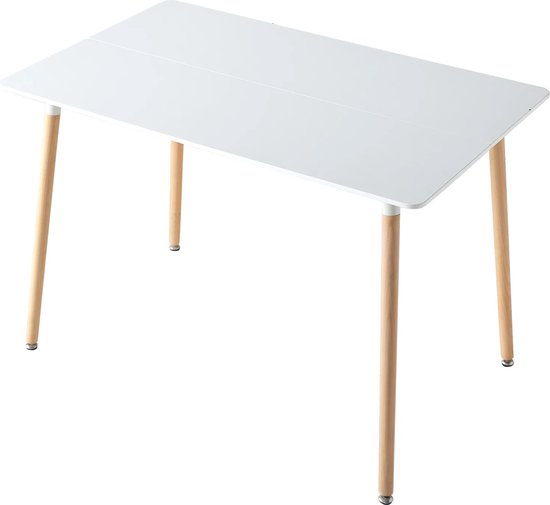 ZFA Store® - Table à manger blanc - Rectangulaire - Nordique - Moderne - 110 x 70 cm