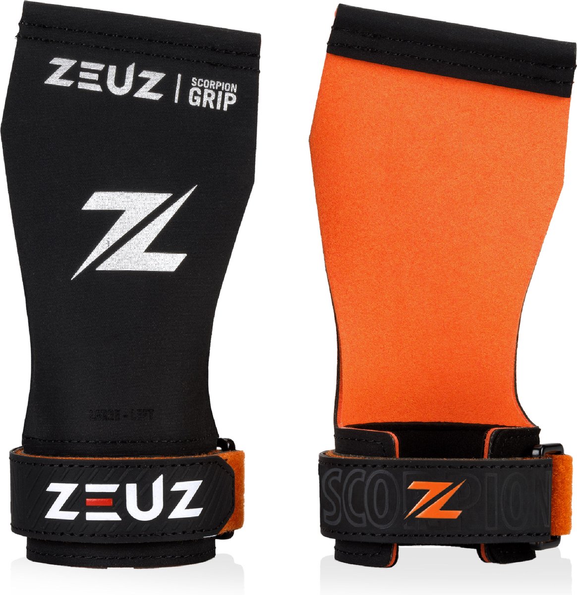 ZEUZ Ultra No Chalk Grips – Poignées De Sport Sans Craie, En Microfibre Et Carbone Hypalon, Taille L (noir)