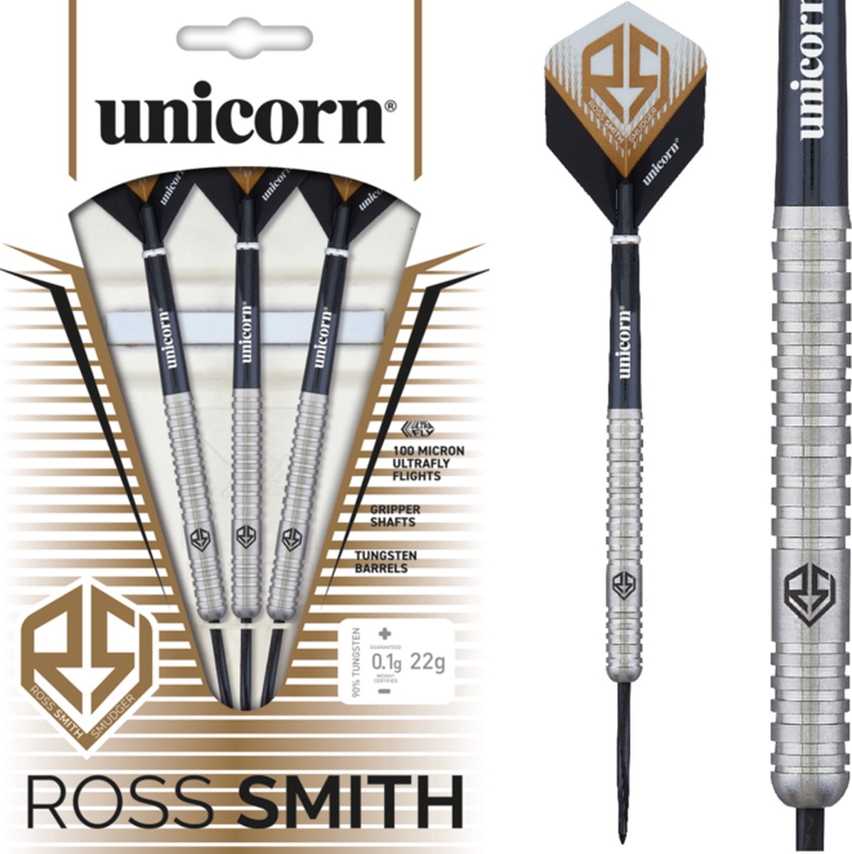 Unicorn Ross Smith Natural 90% - Dartpijlen 22 Gram