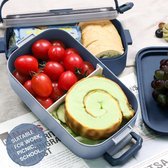 Bento Box Lunchbox 1600 ML,2 in 1 PP Broodtrommel met 3 Vakken, Duurzame Snackbox met Lepel, Lunchbox voor Volwassenen en Kinderen, Broodtrommel voor School Werk Picknick Reizen