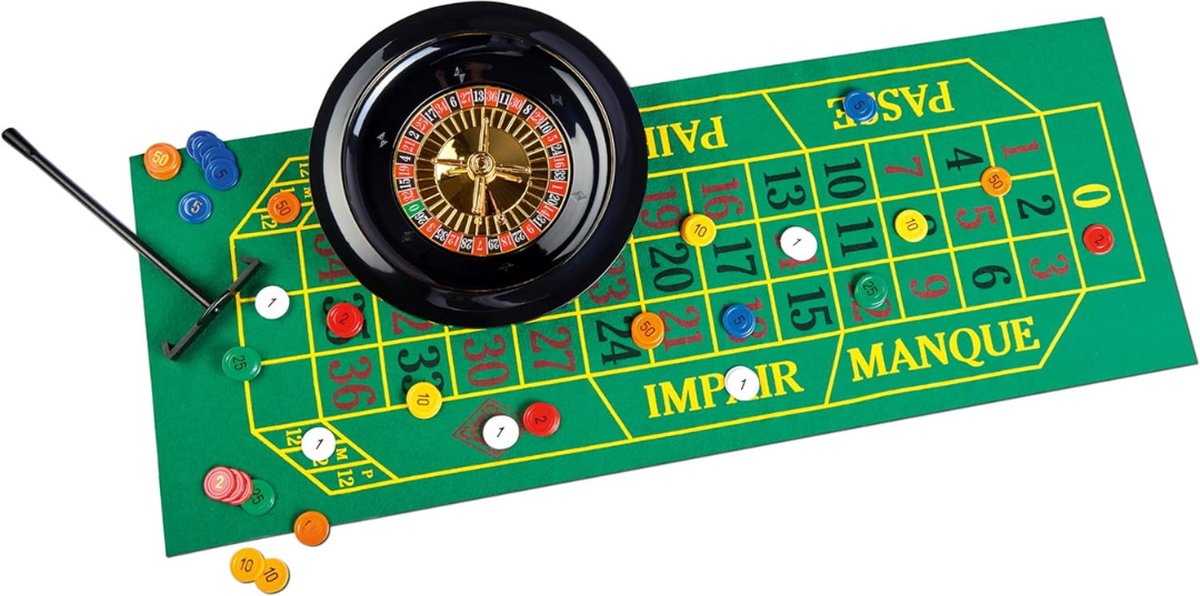 Roulette set - Roulette wiel - Roulette kleed - Rouletteset - Voor de ideale spelavond!