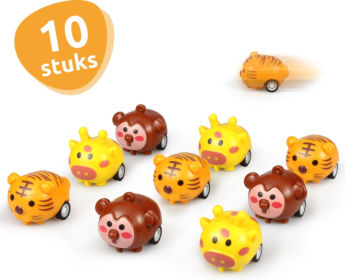 Isa's Friends® - Uitdeelcadeaus Terugtrek Beestjes - 10 stuks - Traktatie - Uitdeelcadeautjes voor Kinderen