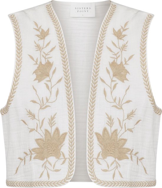 SisterS point Vest Urona Ve 17435 White/sand Dames Maat - M