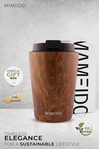 Thermosbeker 350ml Oak Wood - Koffiemok gemaakt van roestvrij staal dubbelwandig geïsoleerd, lekvrij - Coffee to go Mok