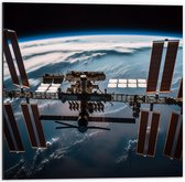 Dibond - Ruimte - Planeet - Aarde - 50x50 cm Foto op Aluminium (Met Ophangsysteem)