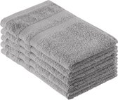 Handdoekenset - Zacht en absorberend, 100% katoen, Oeko-Tex 100 gecertificeerd (5 gastendoekjes 30 x 50 cm, grijs)