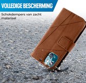 Hoesje geschikt voor OPPO Find X5 - Bookcase - Pasjeshouder - Portemonnee - Patroon - Kunstleer - Bruin