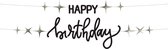 Folat - Crème noir letterslinger happy birthday - 1 meter