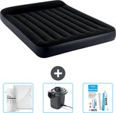 Bol.com Intex Luchtbed - 2-Persoons - 152 x 203 x 25 cm - Donkerblauw - Inclusief Hoeslaken - Pomp en Reparatieset aanbieding