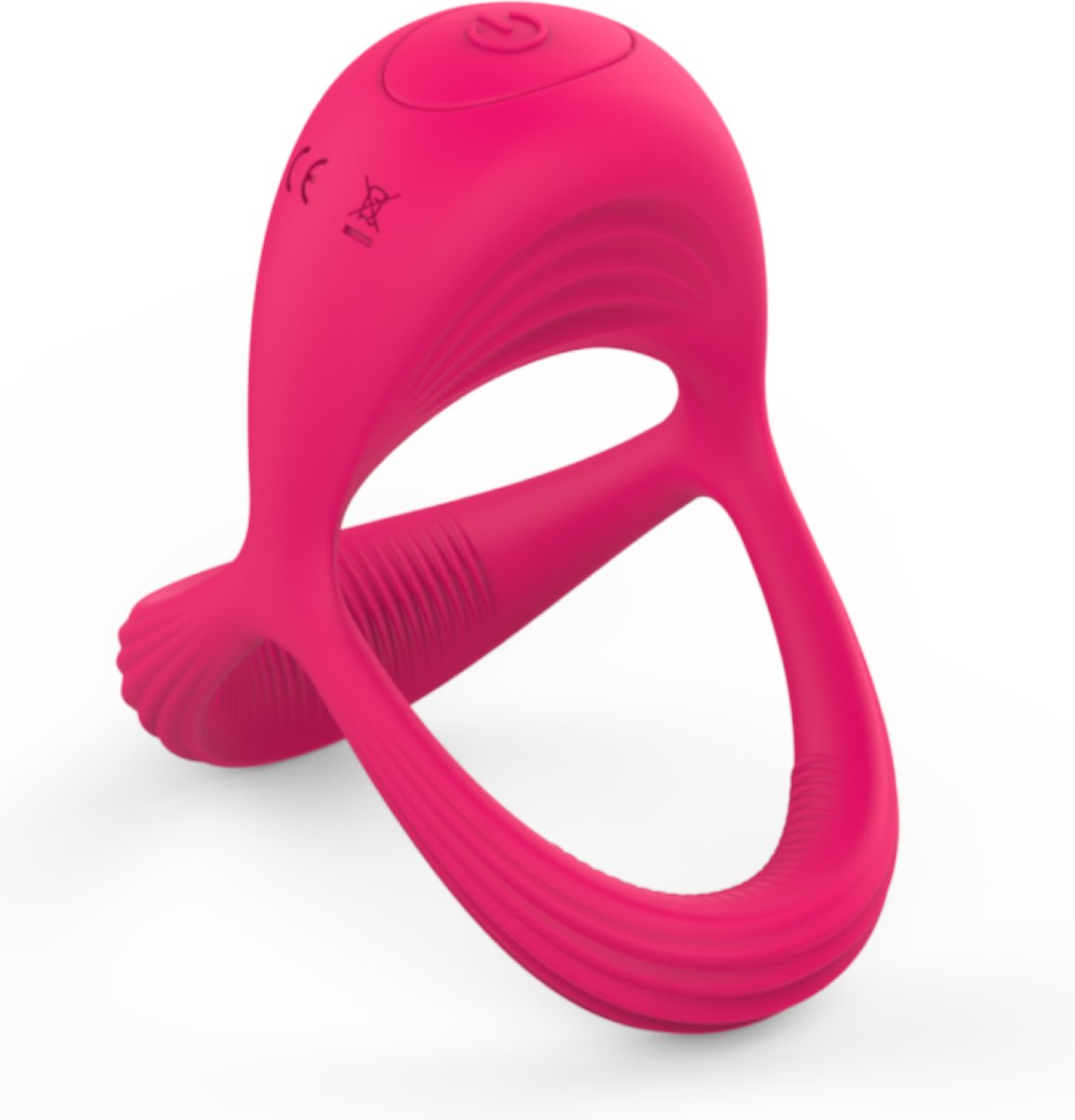Goedkoopste Vibrerende cockring met balzakring - Roze