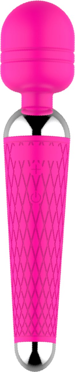 Goedkoopste Cupitoys® Wand vibrator met reliëf - 20cm - Roze - 16 standen - Vibrators voor vrouwen en mannen - Sex toys voor vrouwen en mannen