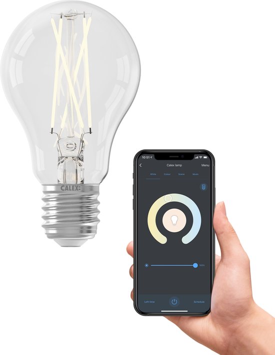 Calex Slimme Lamp - Wifi LED Filament Verlichting - Set van 3 stuks - E27 - Smart Lichtbron Helder - Dimbaar - Warm Wit licht - 7W
