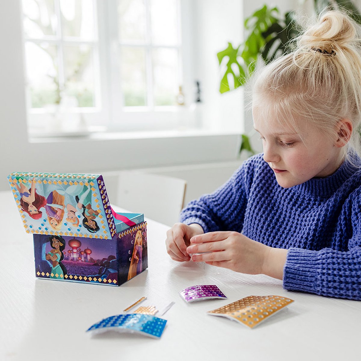 Disney Princess Totum - prinsessen sieraden doosje juwelenkistje versieren met mozaïek - speelgoed meisjes knutselset vanaf 3 jaar — afbeelding 11