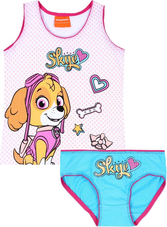 Paw Patrol - Wit en roze T-shirt + slipje